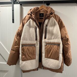 Like NEW Orolay Women's Thickened Down Sherpa Fleece Puffer Jacket in Tan